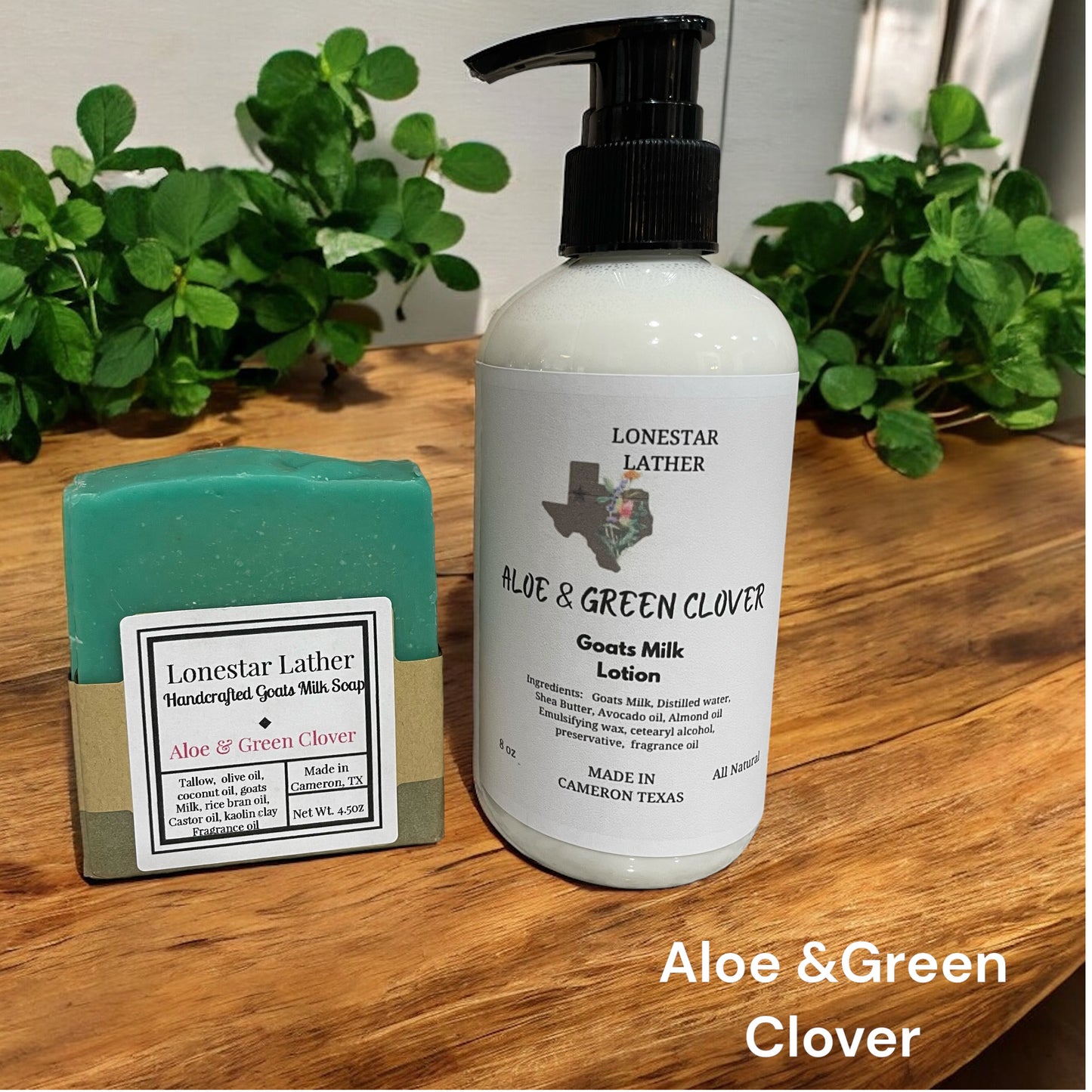 Goats Milk Soap and Lotion Set - Aloe & Green Clover