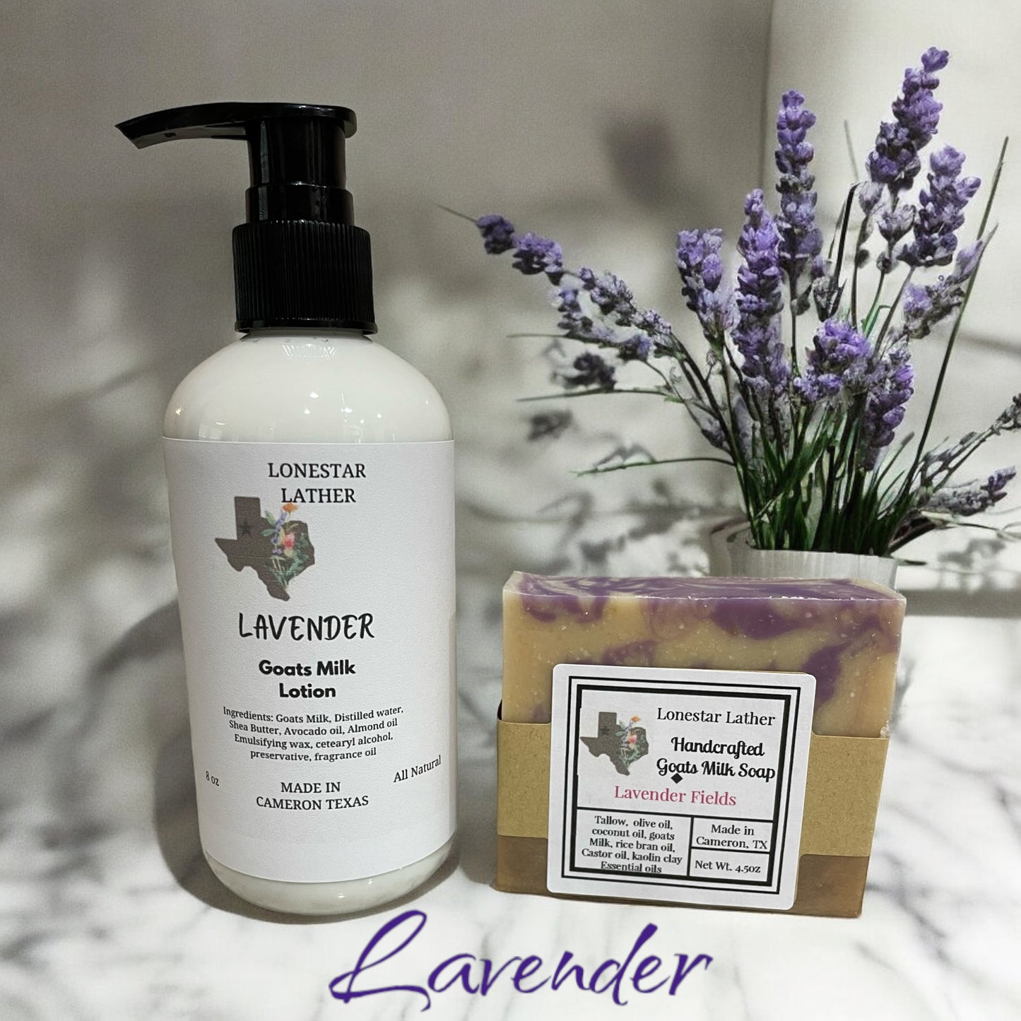 Goats Milk Soap and Lotion Set - Lavender Fields