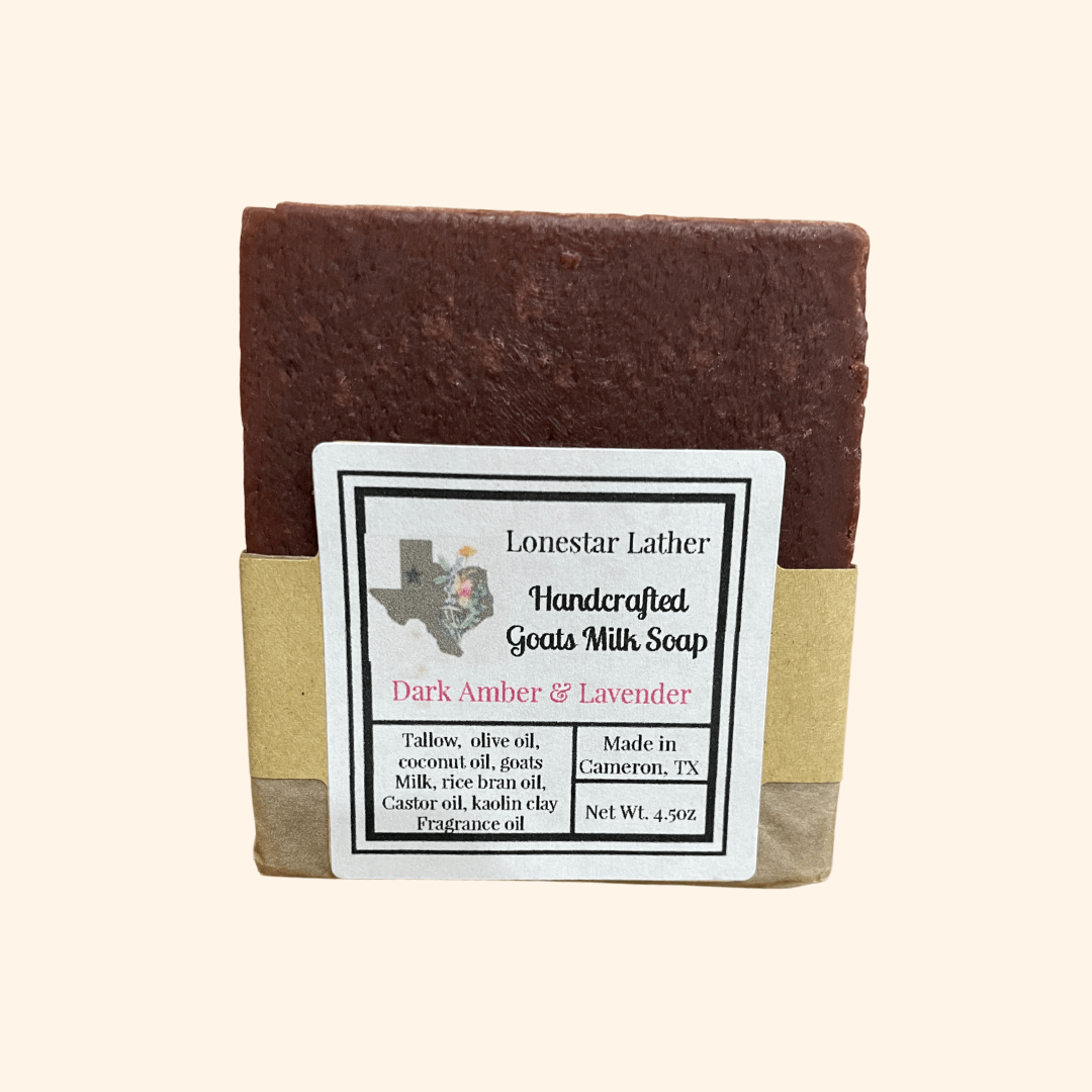 Handcrafted Goat Milk Tallow Soap -Dark Amber & Lavender