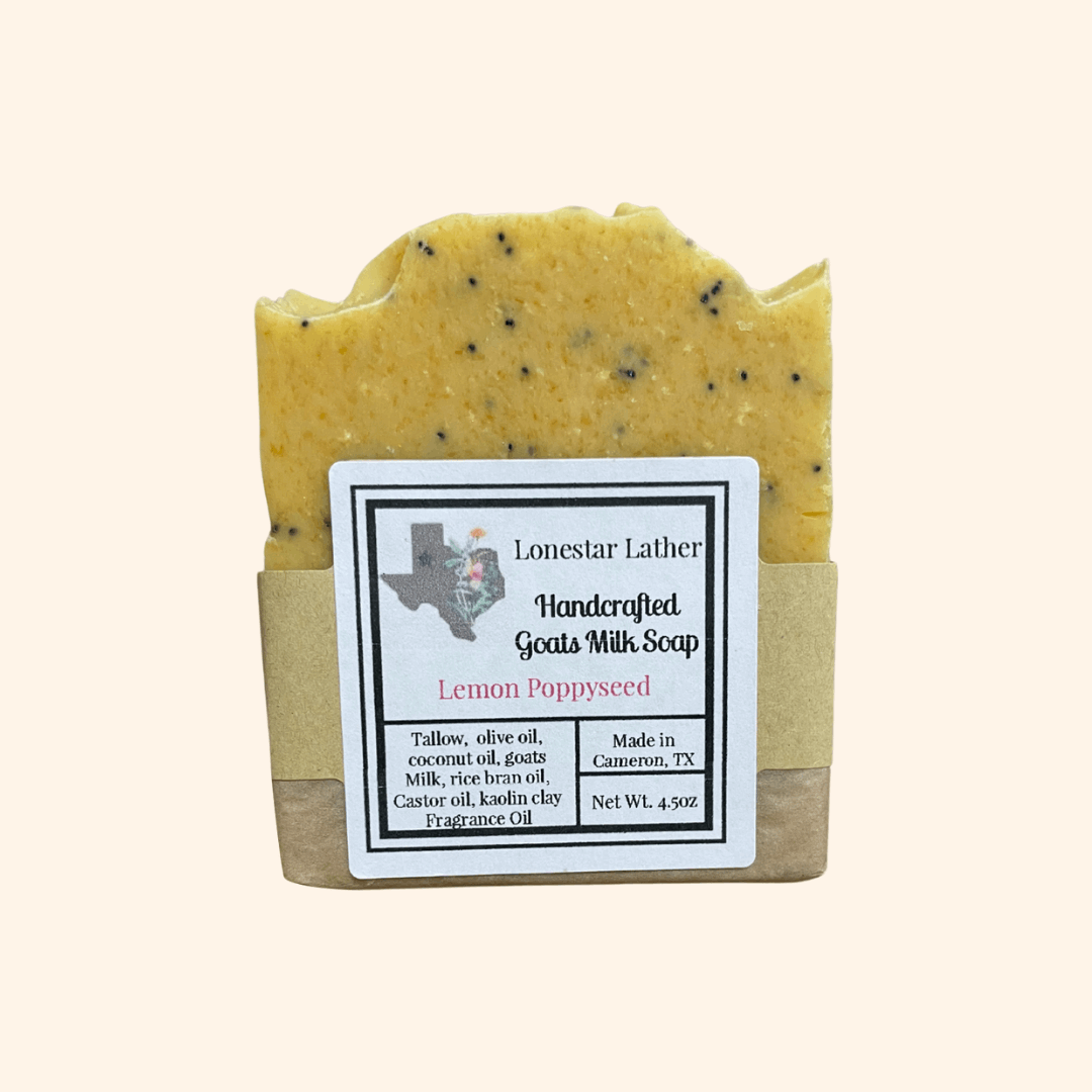 Handcrafted Goat Milk Tallow Soap -Lemon Poppyseed