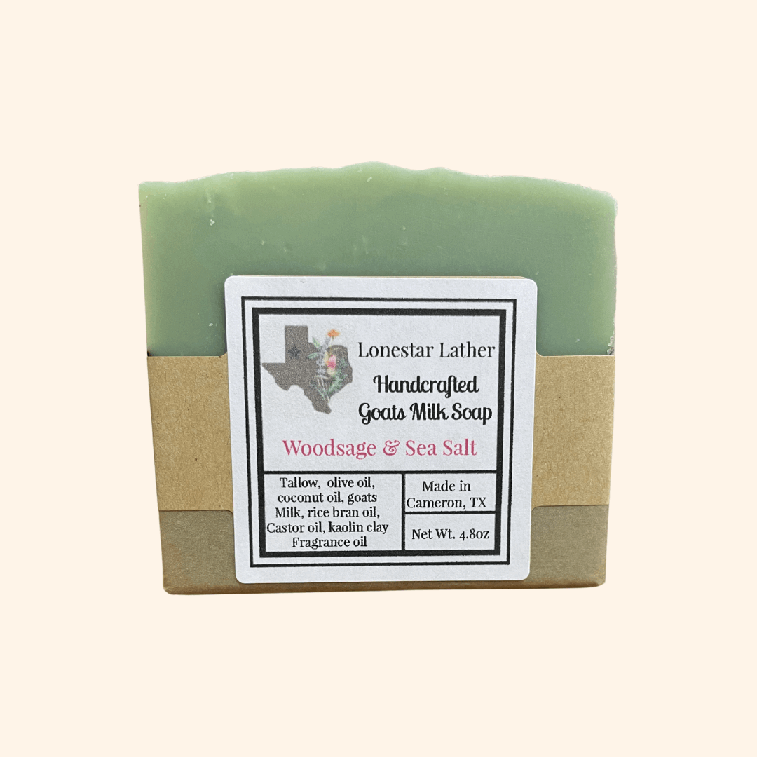 Handcrafted Goat Milk Tallow Soap -Woodsage & Sea Salt