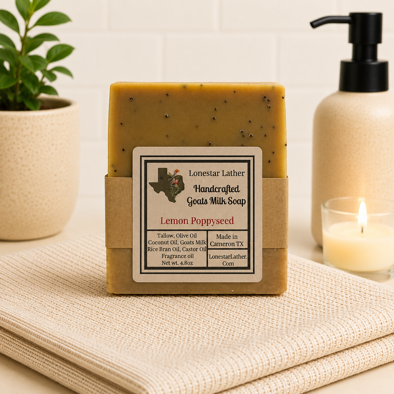 Lemon Poppyseed - Goat Milk & Tallow Soap
