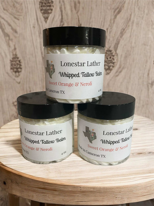 Stack of Whipped Tallow Balm - Sweet Orange & Negroli