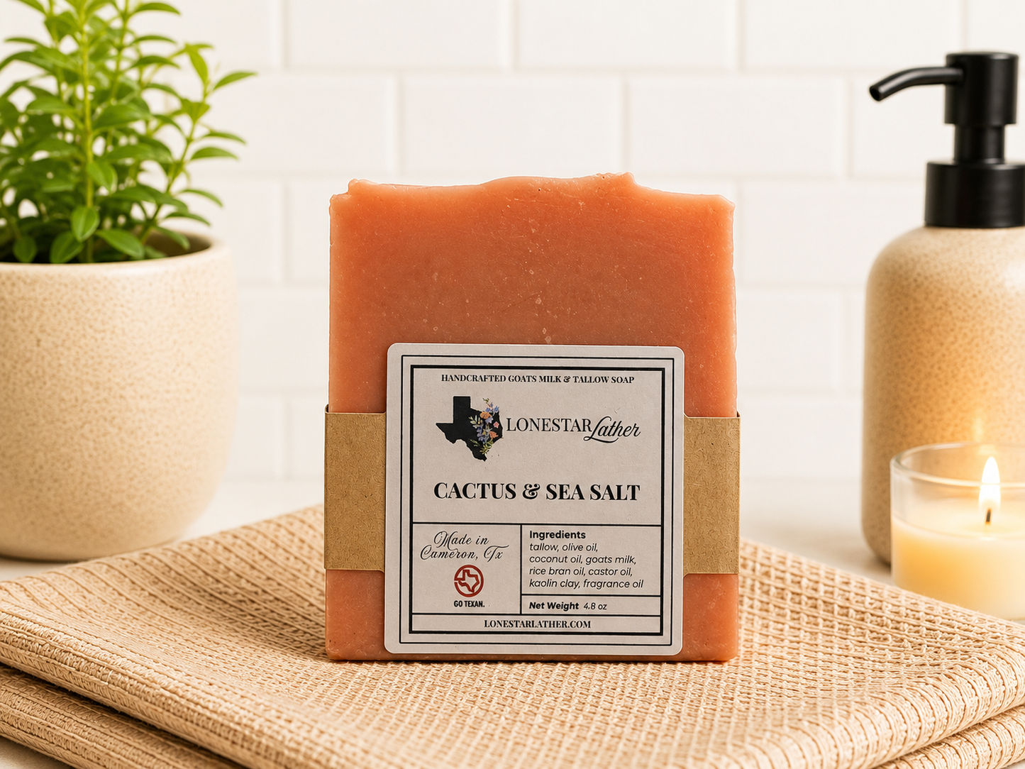Cactus & Sea Salt Goats Milk and Tallow Handcrafted Soap