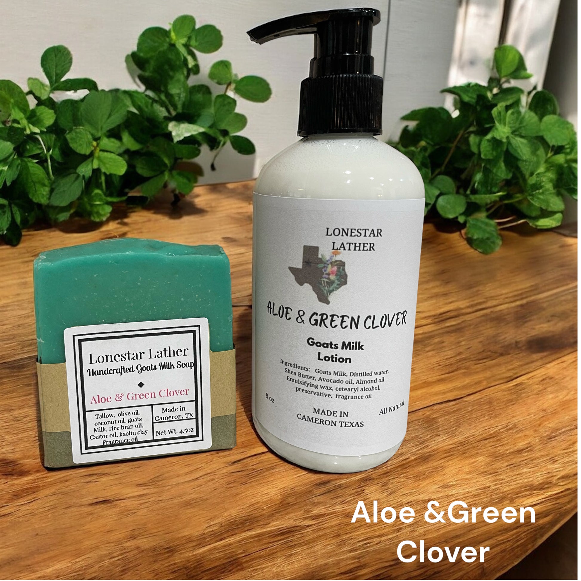 Goats Milk Soap and Lotion Set - Aloe & Green Clover