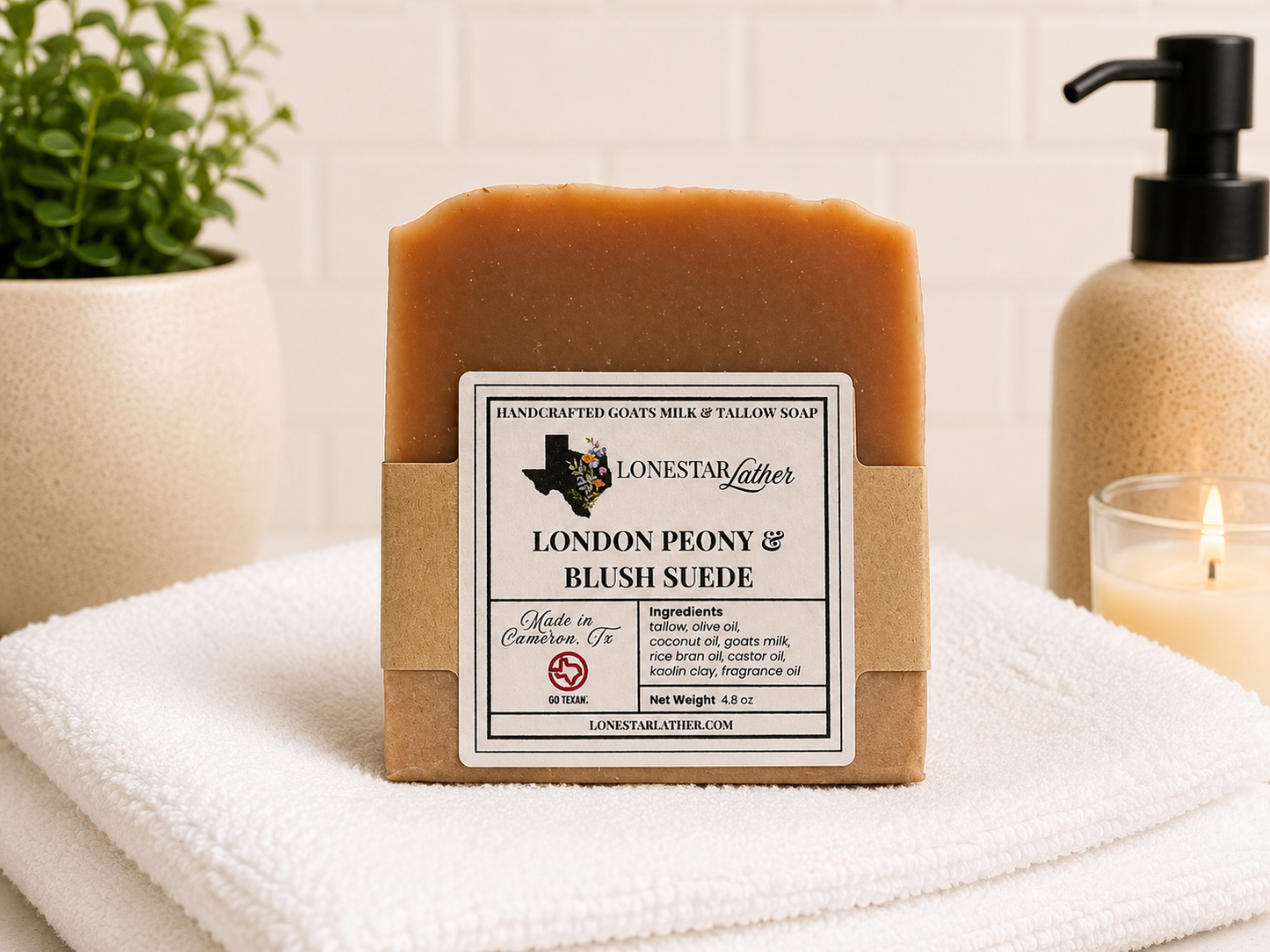 London Peony & Blush Suede Goats Milk & Tallow Soap
